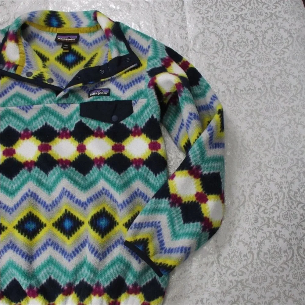 PATAGONIA Synchilla Geo Chevron Snap T Pullover Size XXS